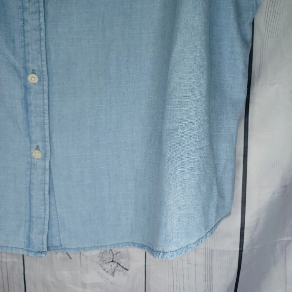 J.Crew Factory Women's Chambray Button-Down Classic Preppy Sleeveless Top NWT